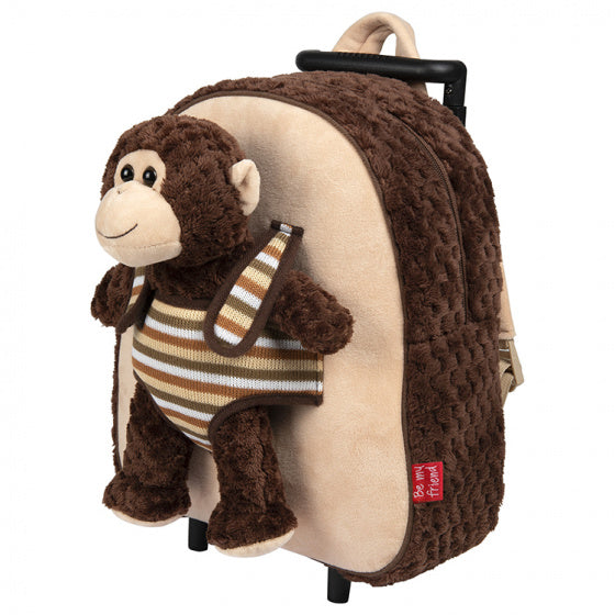 trolley rugzak Be My Friend Liu Monkey 9,5 liter bruin