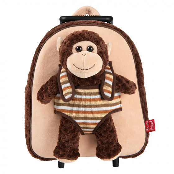 trolley rugzak Be My Friend Liu Monkey 9,5 liter bruin