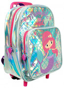 trolley rugzak kleine zeemeermin 32 cm zilver