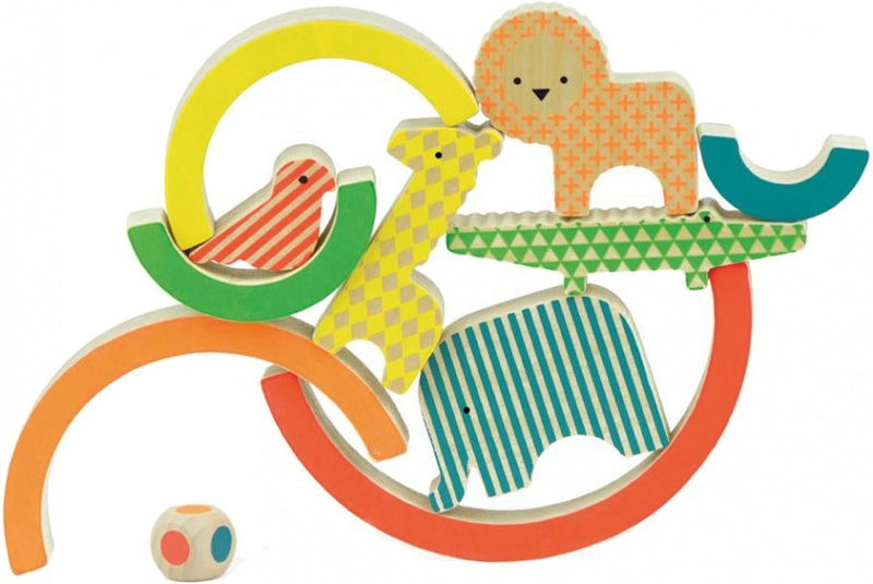 houten stapeltoren regenboog 17 cm 10-delig