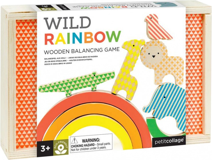 houten stapeltoren regenboog 17 cm 10-delig