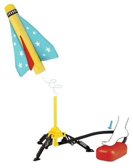 luchtdrukraket junior 25 cm foam geel 5-delig
