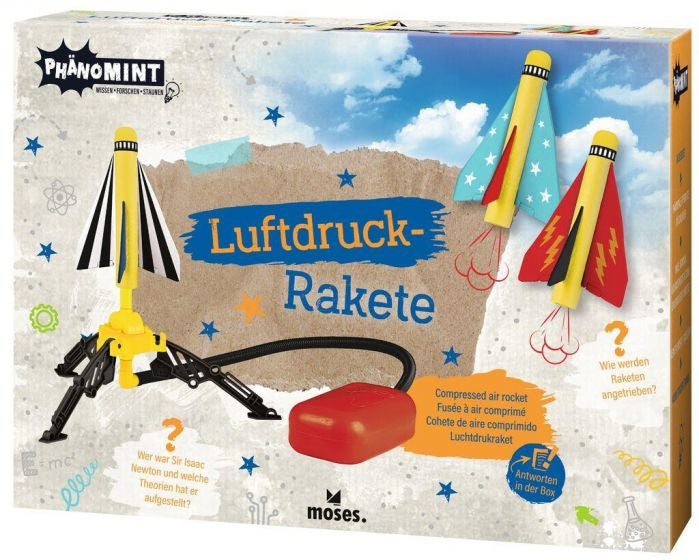 luchtdrukraket junior 25 cm foam geel 5-delig