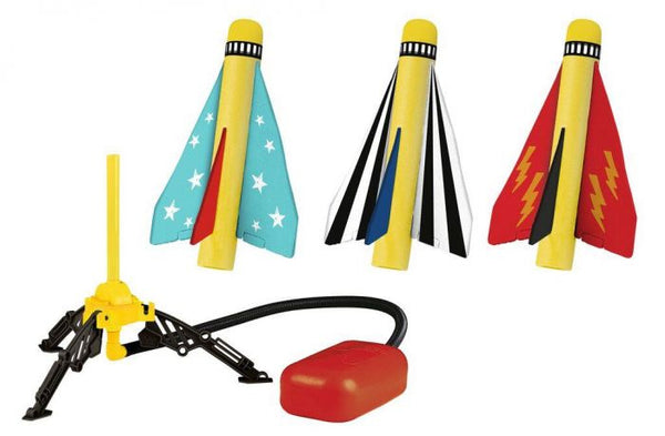 luchtdrukraket junior 25 cm foam geel 5-delig