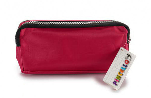 etui 21,5 x 5,5 x 9 cm dubbele rits donkerroze