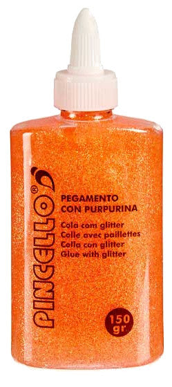 glitterlijm junior 150 ml oranje