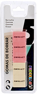 gummenset 4 cm rubber roze/wit 5 stuks