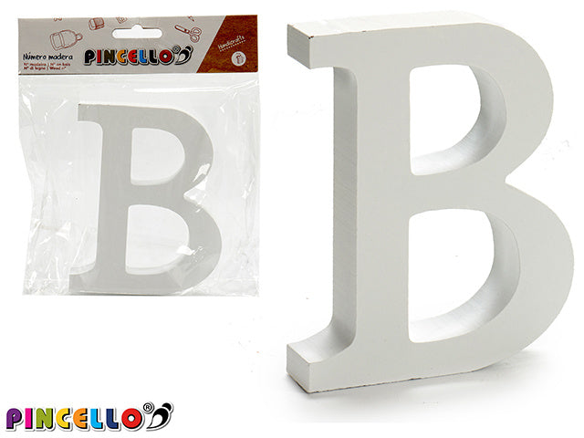 hobbyletter B junior 2 x 11 cm hout wit
