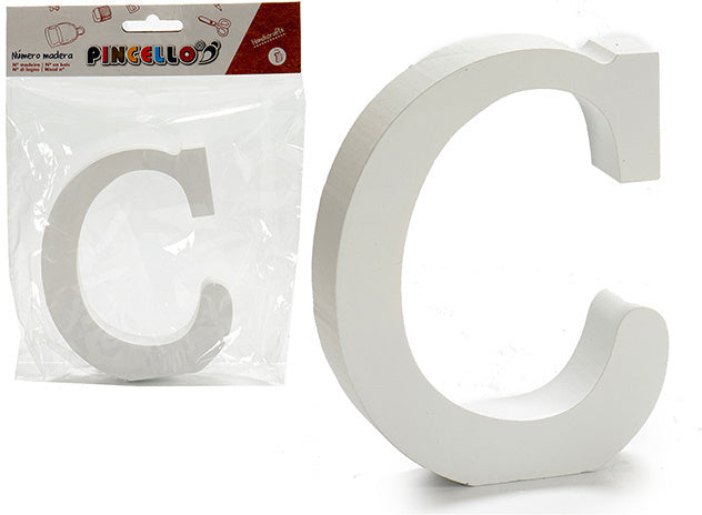 hobbyletter C junior 2 x 11 cm hout wit