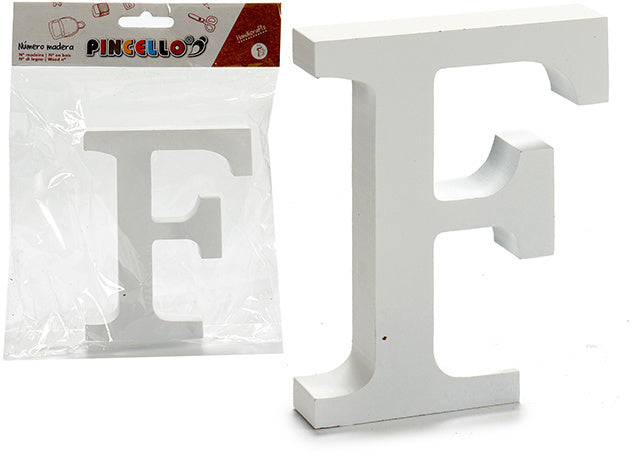 hobbyletter F junior 2 x 11 cm hout wit