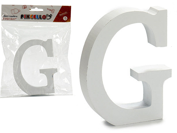 hobbyletter G junior 2 x 11 cm hout wit
