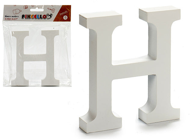 hobbyletter H junior 2 x 11 cm hout wit