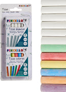 krijtjes junior 1 cm wit/rood/geel/blauw/groen 24 stuks