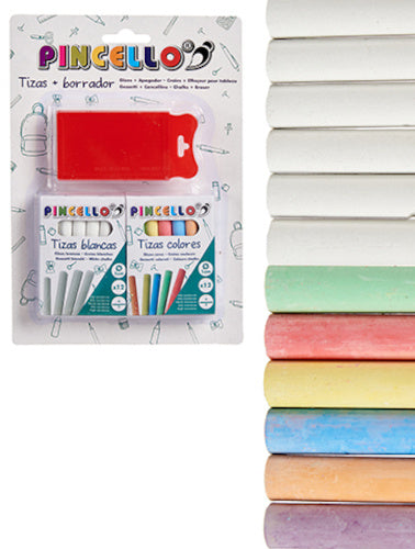 krijtjes wisser junior 1 cm wit/rood rubber 25-delig