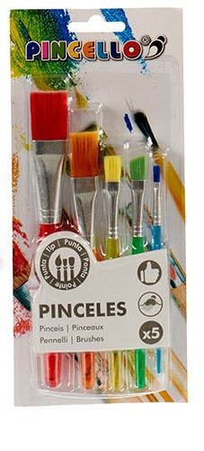kwastenset 25,5 x 11 x 2 cm synthetisch 5-delig