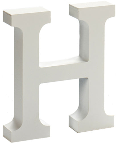 hobbyletter H junior 2 x 11 cm hout wit