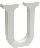 hobbyletter U junior 2 x 11 cm hout wit