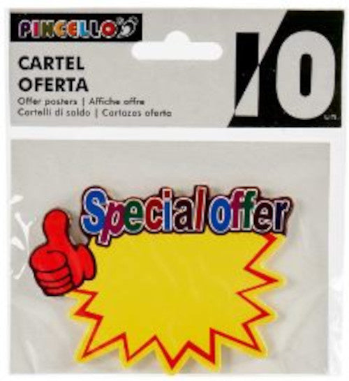 promotieposter Special Offer 9 cm geel 10 stuks