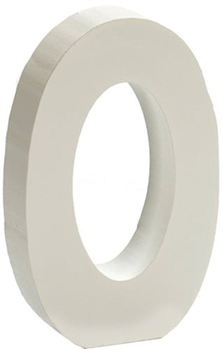 hobbycijfer 0 junior 2 x 11 cm hout wit