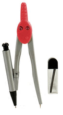 passer 15,5 x 5 cm staal rood/zilver 3-delig