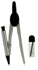 passer 15,5 x 5 cm staal zwart/zilver 3-delig