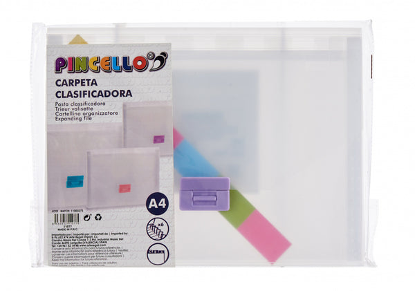 portfoliomap 25 x 32,5 cm A4 transparant/paars 2-delig