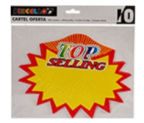 posters Top 26,5 x 25 cm papier geel 10 stuks