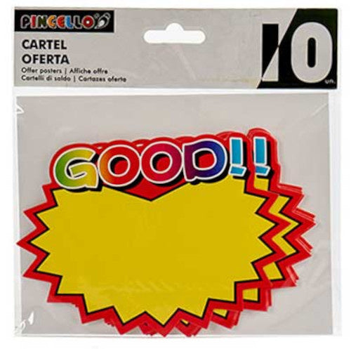promotieposter good 10 x 14 cm papier geel 10 stuks