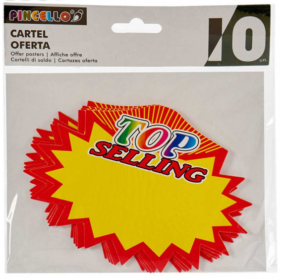 promotieposter top 10 x 14 cm papier geel 10 stuks