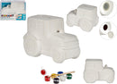 schilderspaarpot Tractor 13 x 9 cm keramiek wit 8-delig