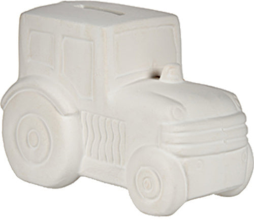 schilderspaarpot Tractor 13 x 9 cm keramiek wit 8-delig