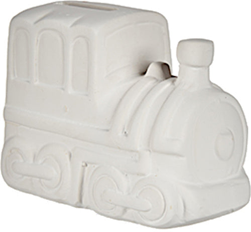schilderspaarpot Trein 13 x 9,5 cm keramiek wit 8-delig