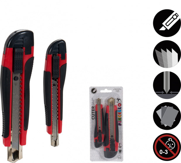 hobbymes staal rood/zwart 2 stuks
