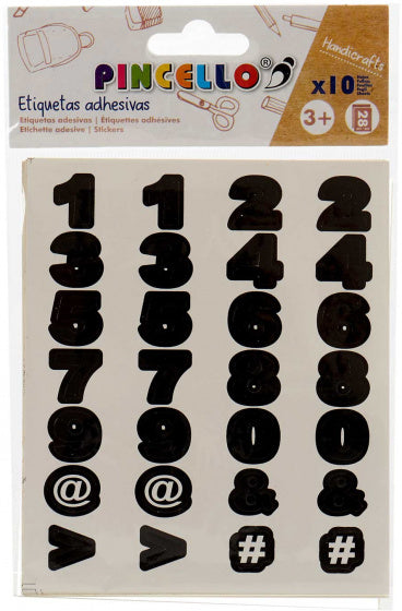 stickers cijfers junior zwart 10 stuks
