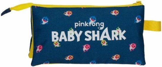 etui Baby Shark junior 22 cm polyester blauw/geel