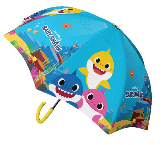 paraplu Baby Shark jongens 38 cm polyester geel/blauw