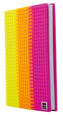 dagboek met siliconen paneel A5 geel/oranje/roze