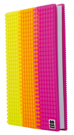 dagboek met siliconen paneel A5 geel/oranje/roze