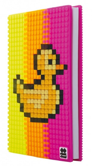 dagboek met siliconen paneel A5 geel/oranje/roze