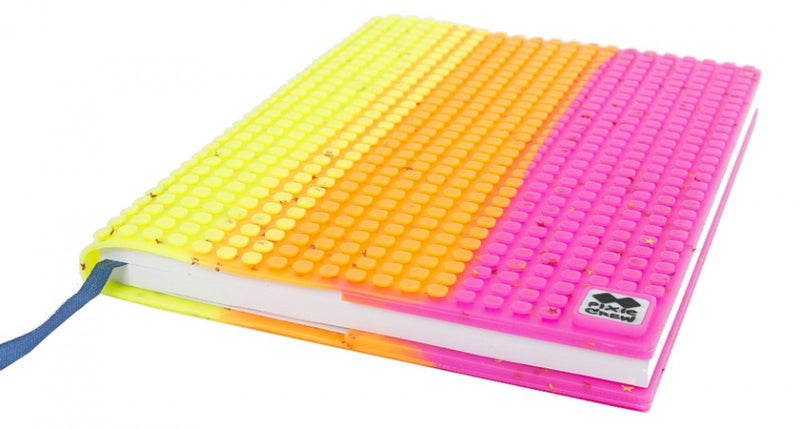 dagboek met siliconen paneel A5 geel/oranje/roze