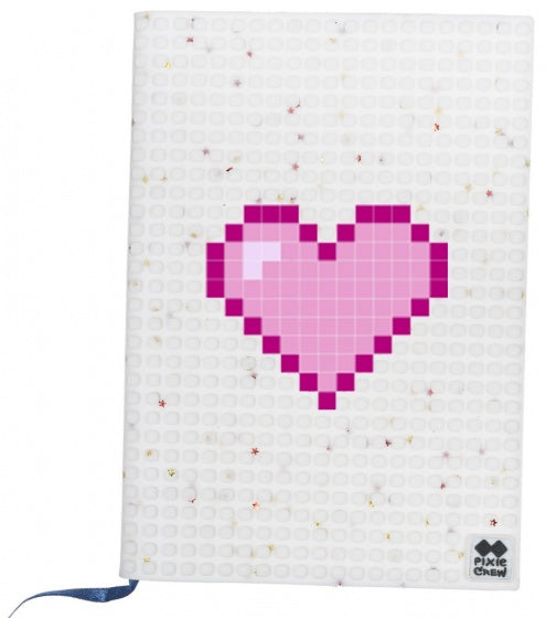 dagboek met siliconen paneel A5 glitter wit