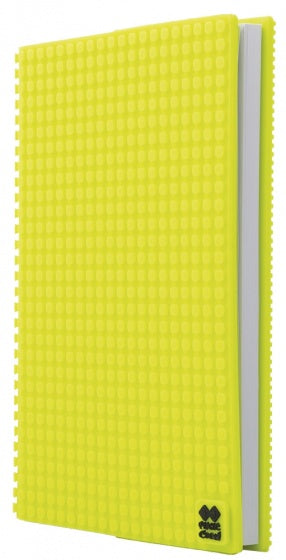 dagboek met siliconen paneel A5 neongeel