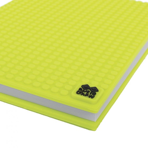 dagboek met siliconen paneel A5 neongeel
