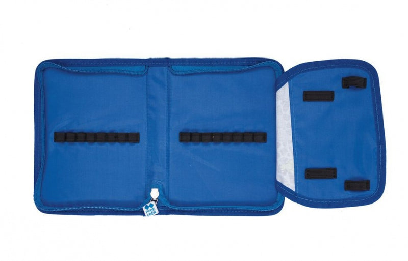 etui met pixels dinosaurus 19 cm blauw