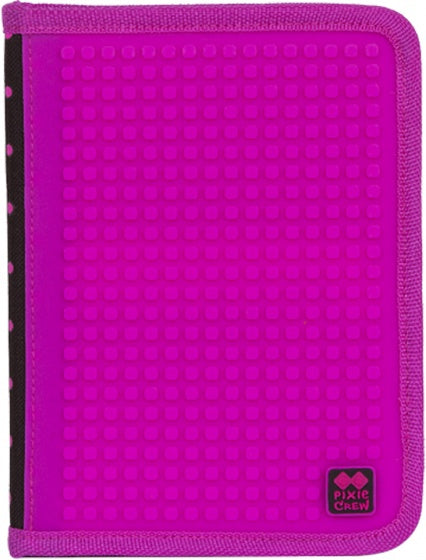 etui met siliconen zijkant en pixels 19 cm fuchsia