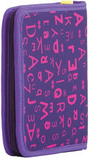 etui met siliconen zijkant en pixels 19 cm fuchsia/paars