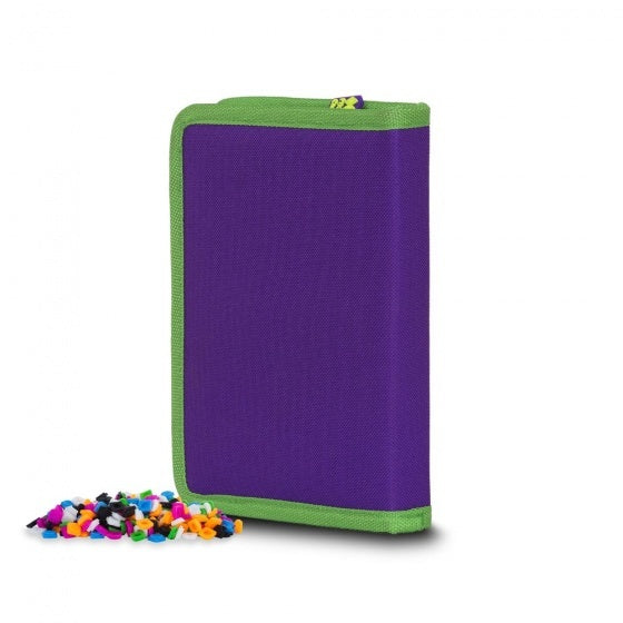 etui met siliconen zijkant en pixels 19 cm roze/paars