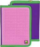 etui met siliconen zijkant en pixels 19 cm roze/paars