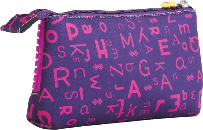 etui met siliconen zijkant en pixels 20 cm paars