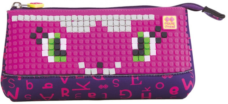 etui met siliconen zijkant en pixels 20 cm paars
